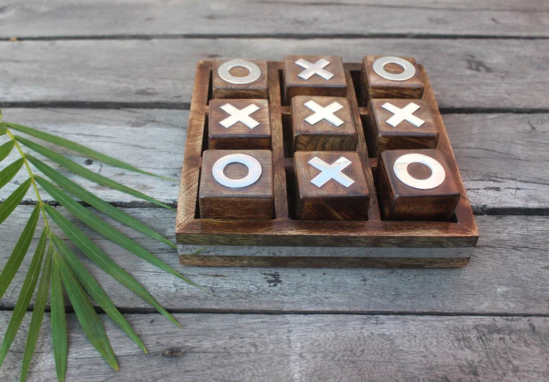 wooden tic tac toe perfect gifting for birthday | Tic Tac Toe Game for Kids and Family Board Games | table top Nought | board game