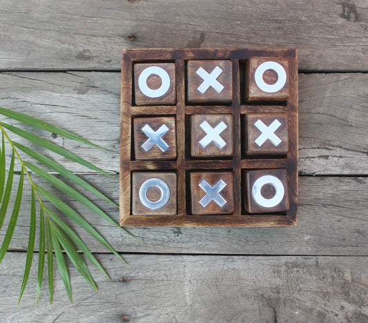 wooden tic tac toe perfect gifting for birthday | Tic Tac Toe Game for Kids and Family Board Games | table top Nought | board game