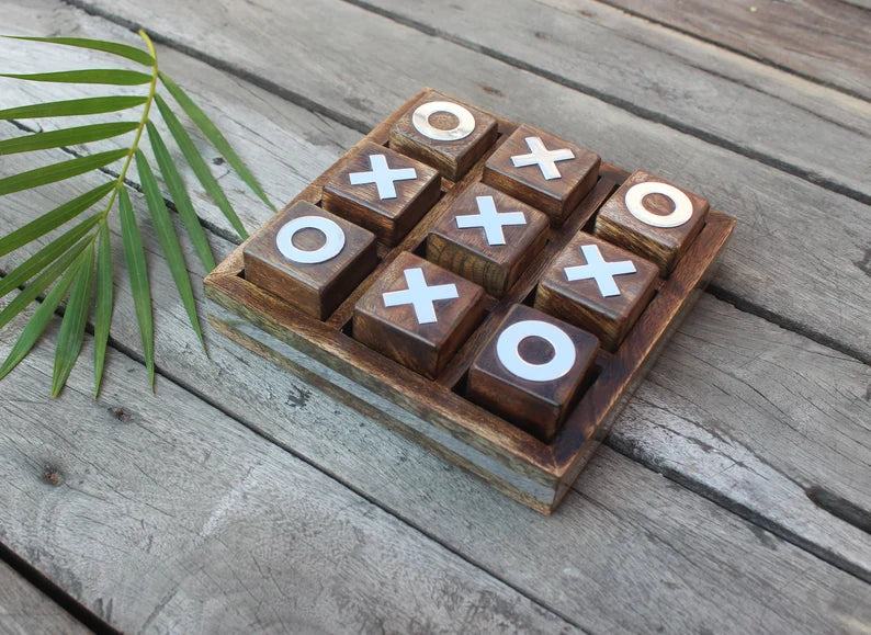 wooden tic tac toe perfect gifting for birthday | Tic Tac Toe Game for Kids and Family Board Games | table top Nought | board game
